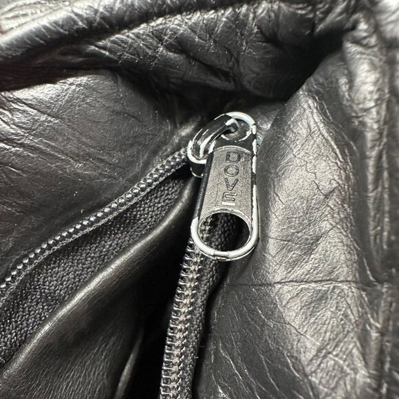 Vintage 1980s Judi Simon USA Black Leather Purse Rainbow Accents Shoulder Strap - Picture 12 of 12